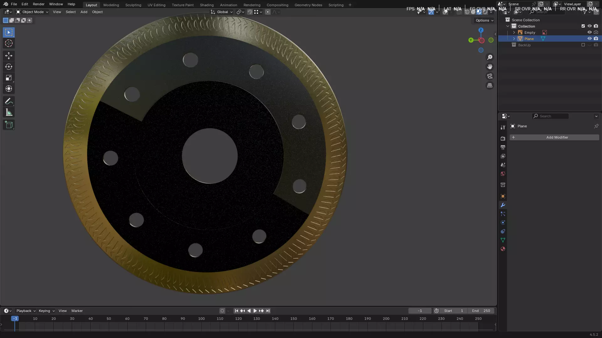 Saw Blade for Grinder Low-poly 3D model_28