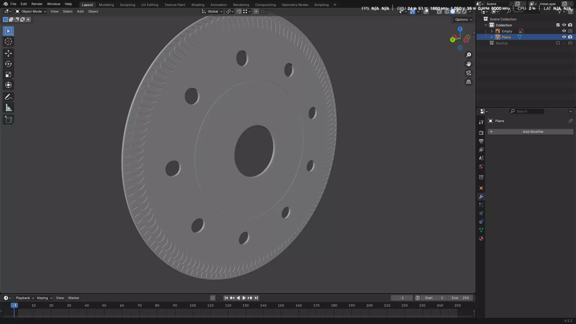 Saw Blade for Grinder Low-poly 3D model_2