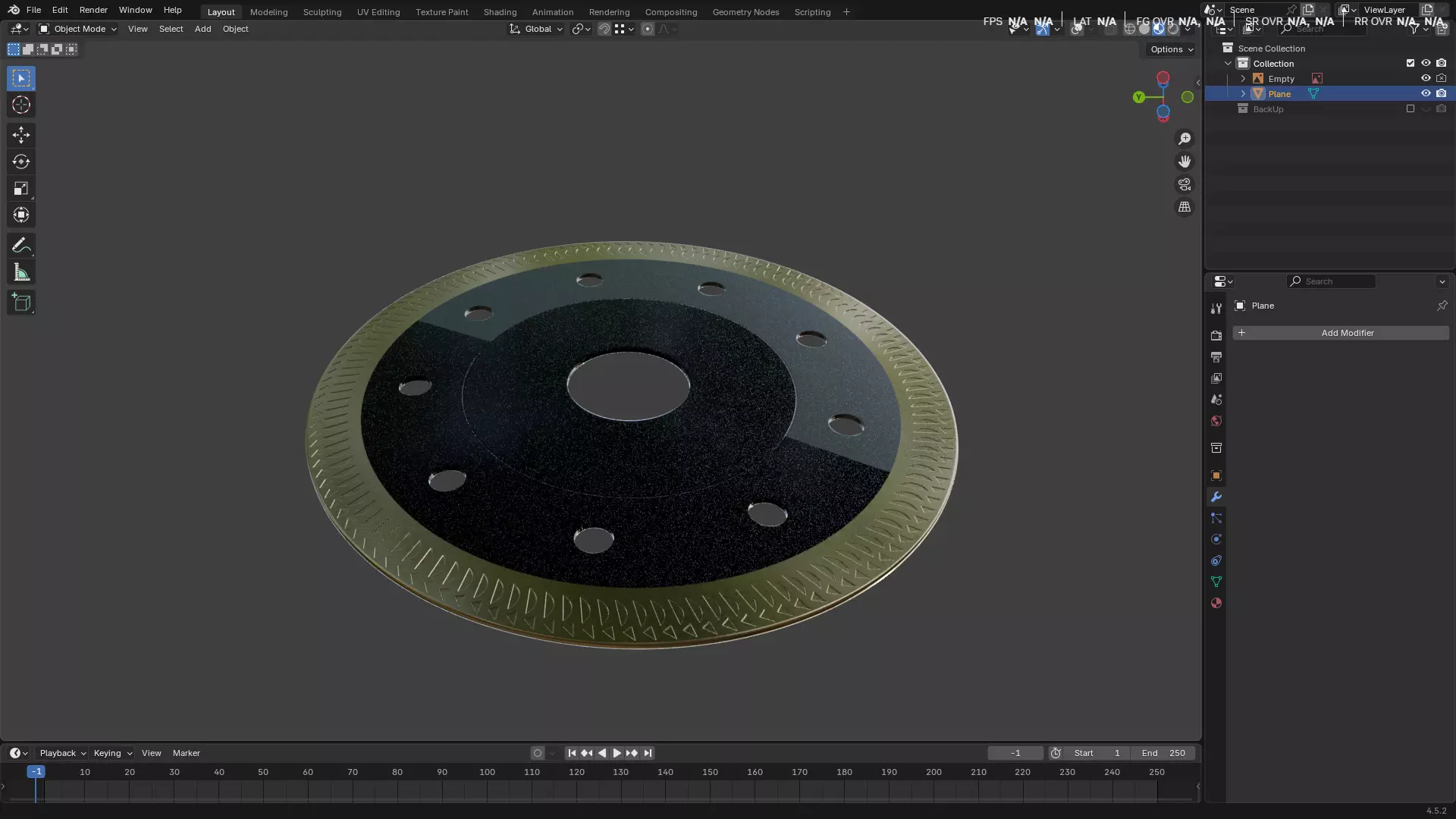 Saw Blade for Grinder Low-poly 3D model_35