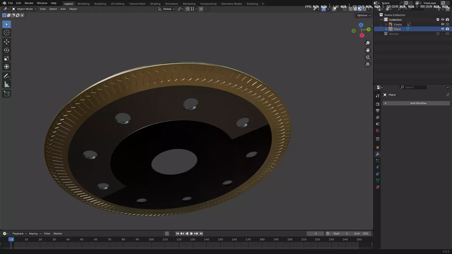 Saw Blade for Grinder Low-poly 3D model_27