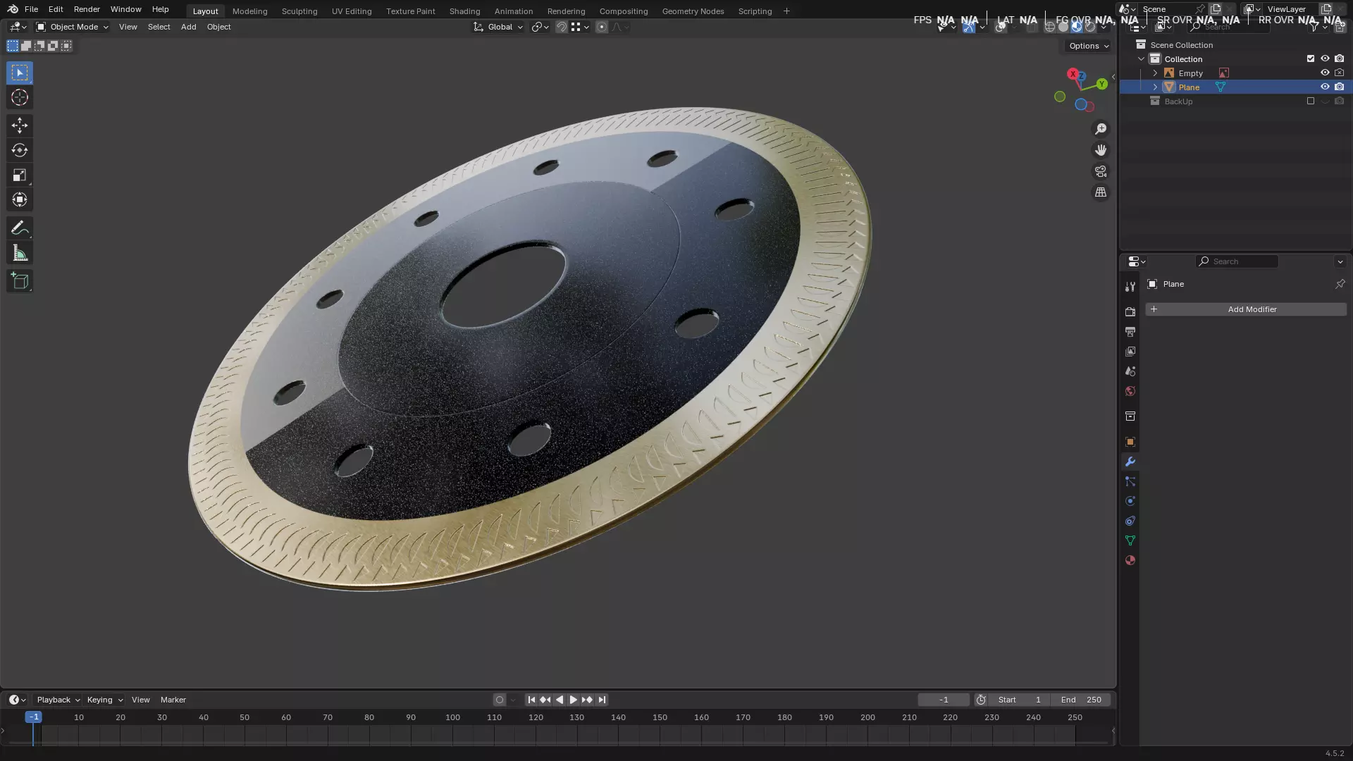 Saw Blade for Grinder Low-poly 3D model_39