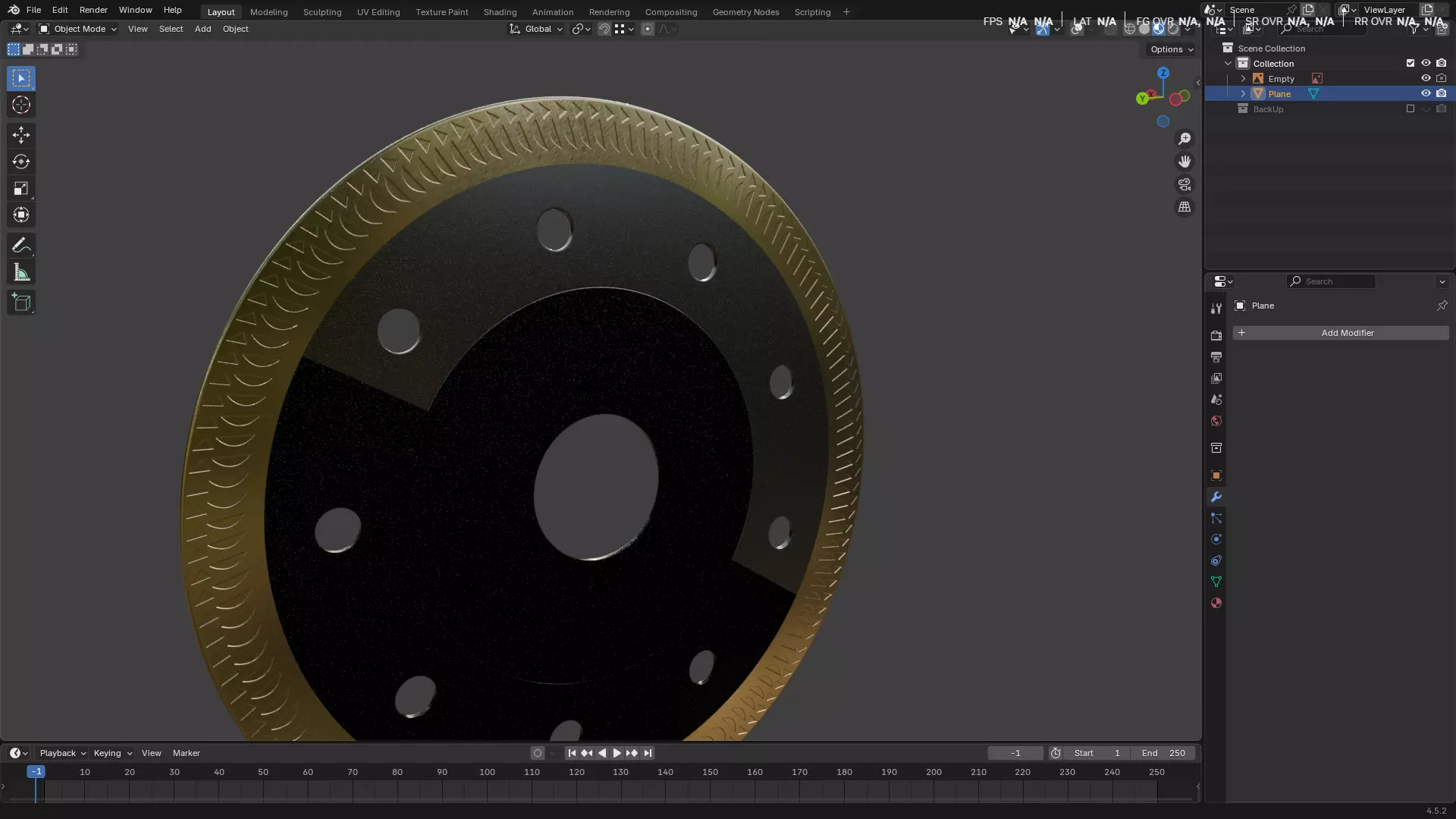 Saw Blade for Grinder Low-poly 3D model_30