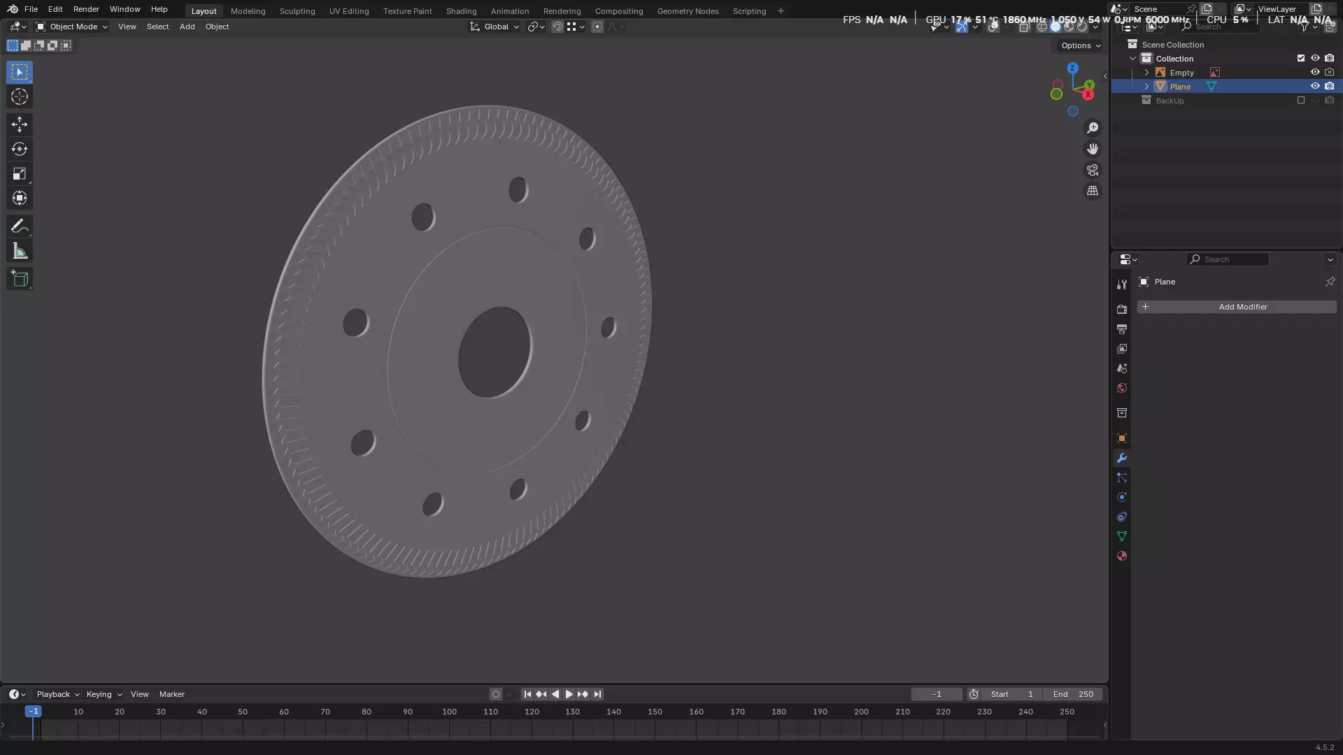 Saw Blade for Grinder Low-poly 3D model_5