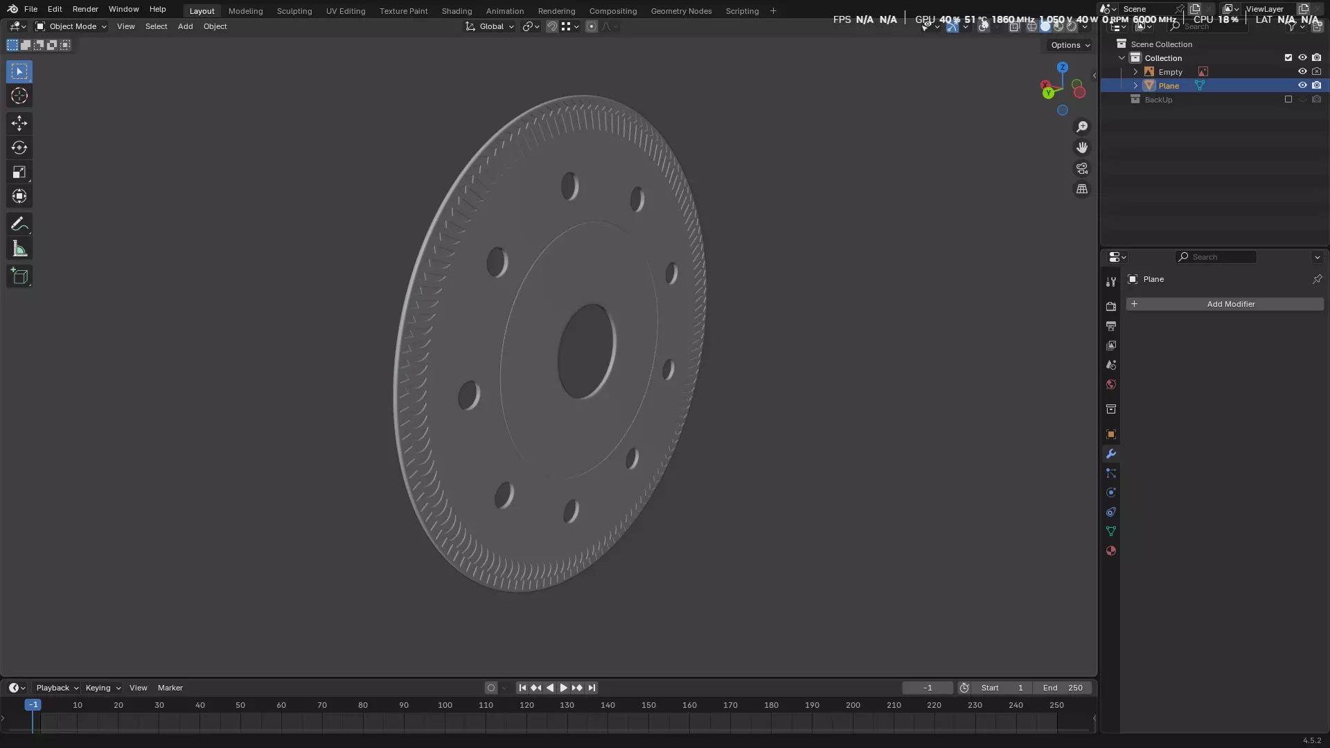 Saw Blade for Grinder Low-poly 3D model_1