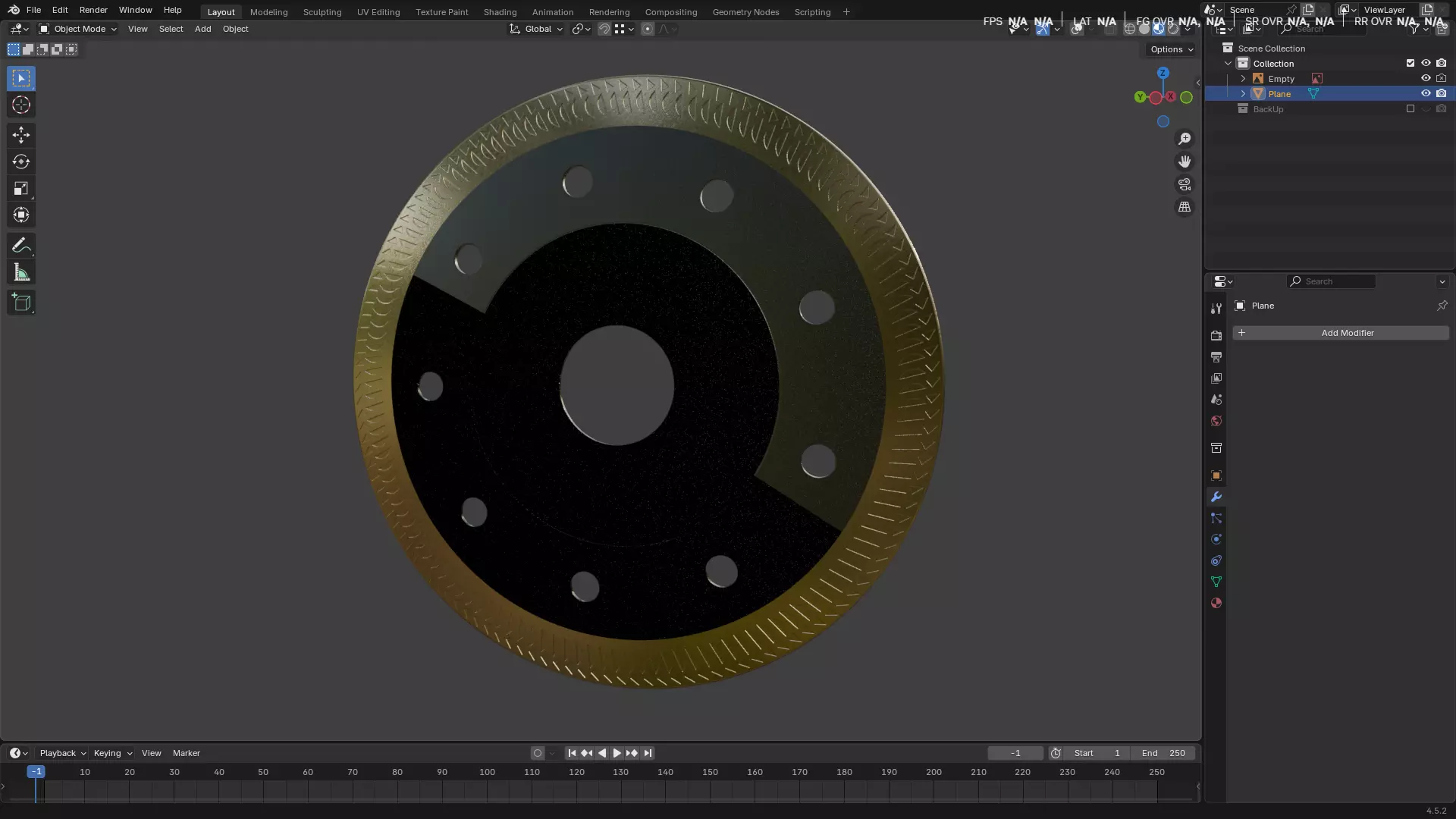 Saw Blade for Grinder Low-poly 3D model_31