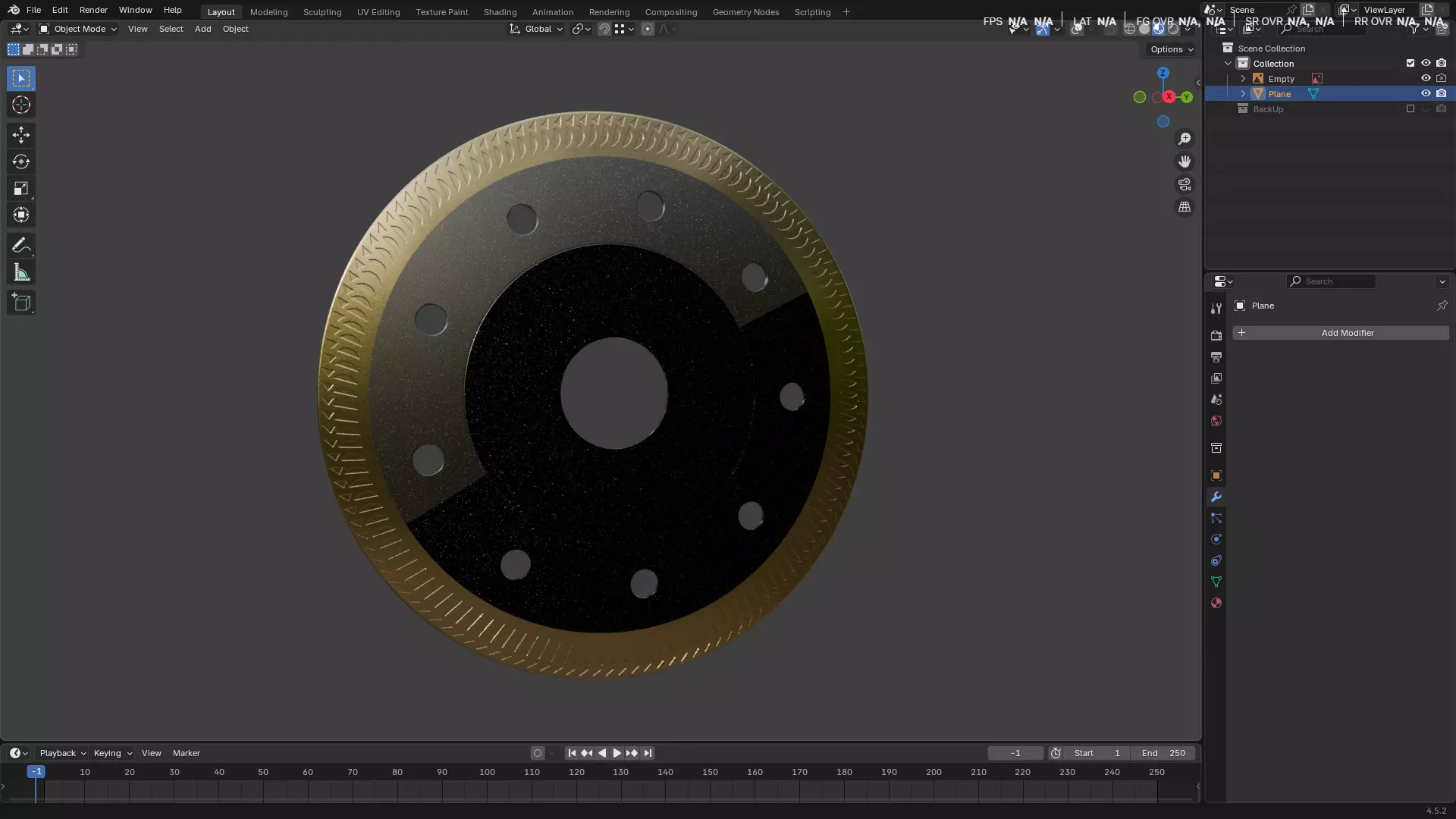 Saw Blade for Grinder Low-poly 3D model_22
