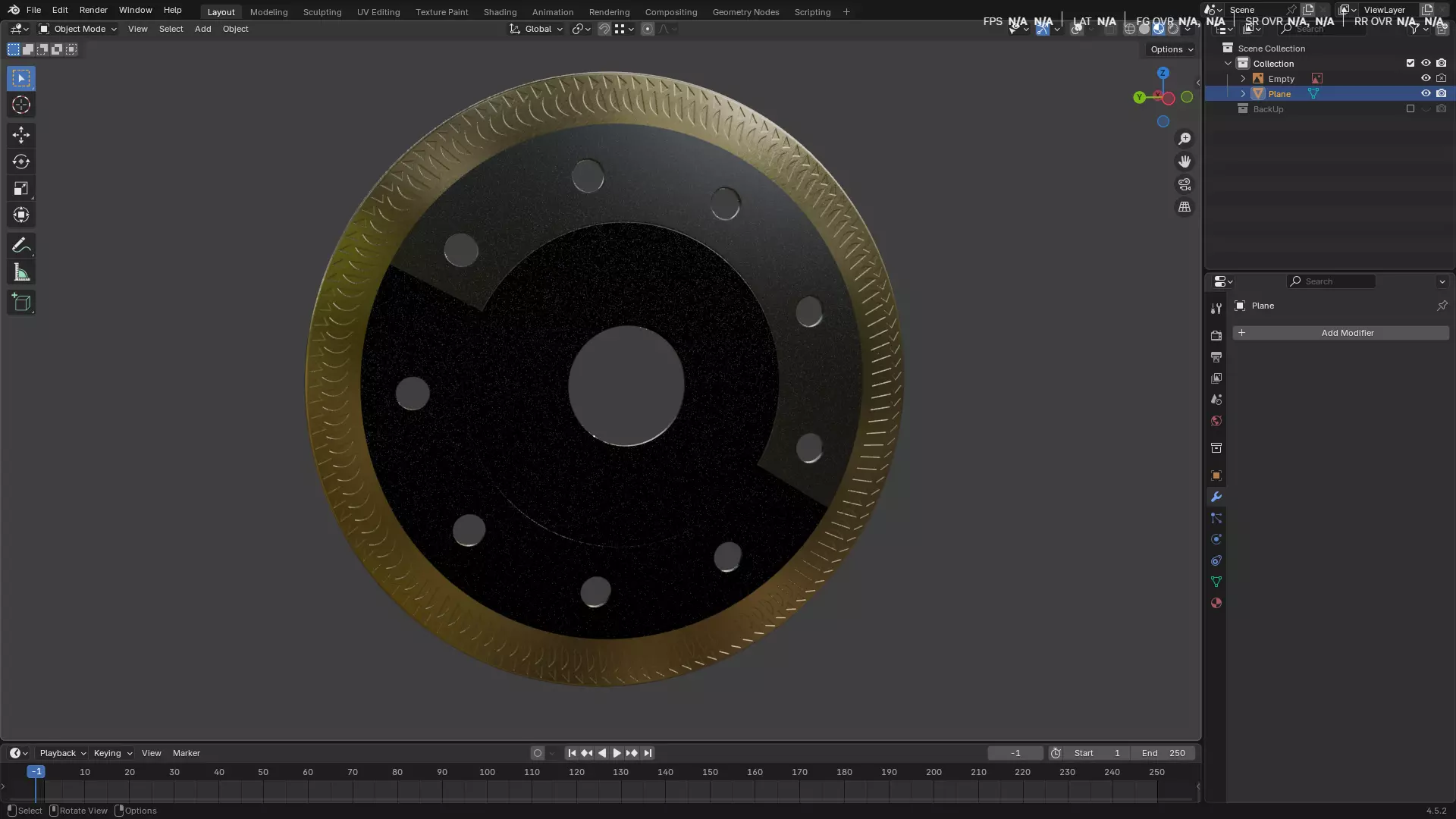 Saw Blade for Grinder Low-poly 3D model_42
