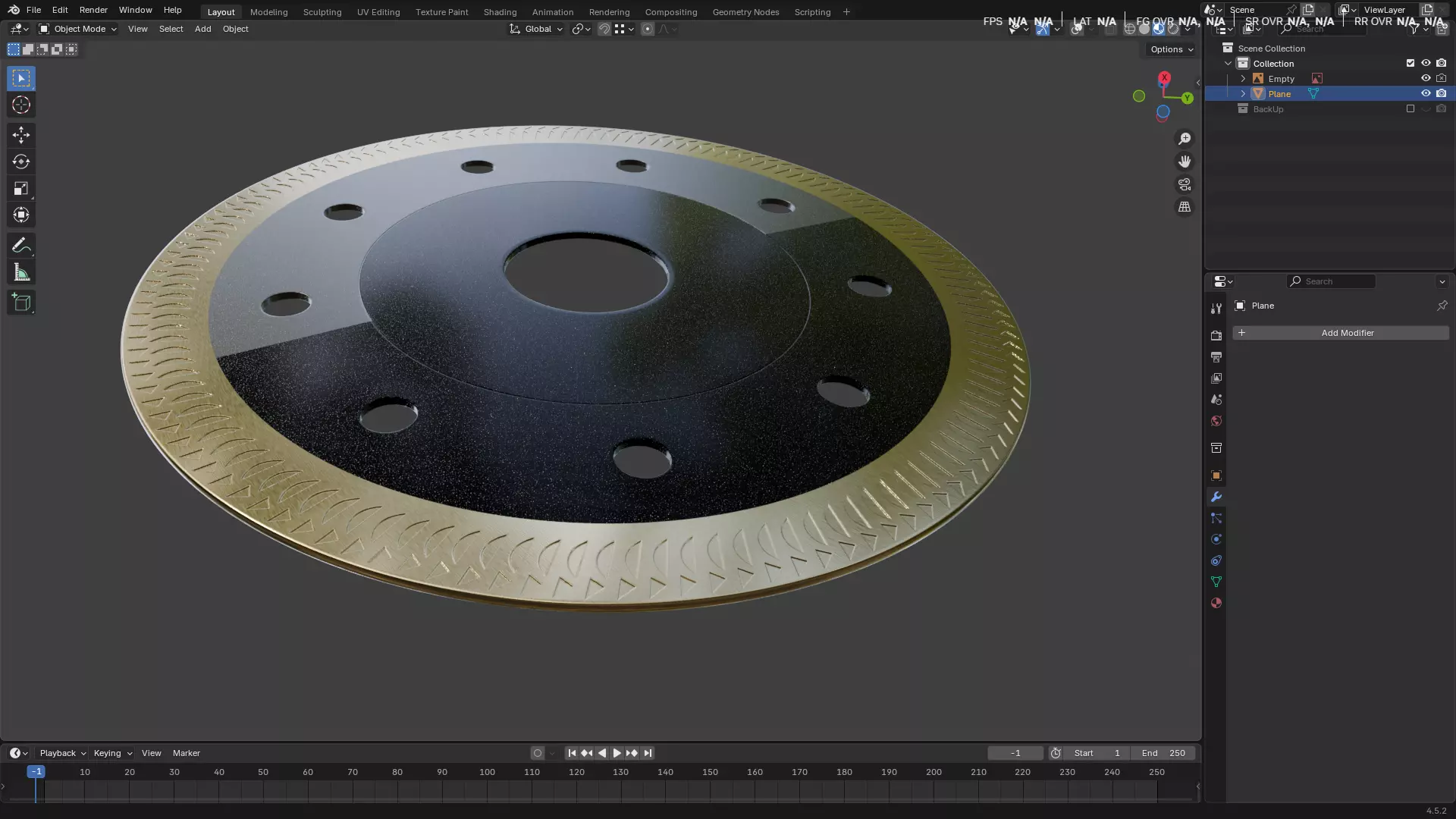 Saw Blade for Grinder Low-poly 3D model_25
