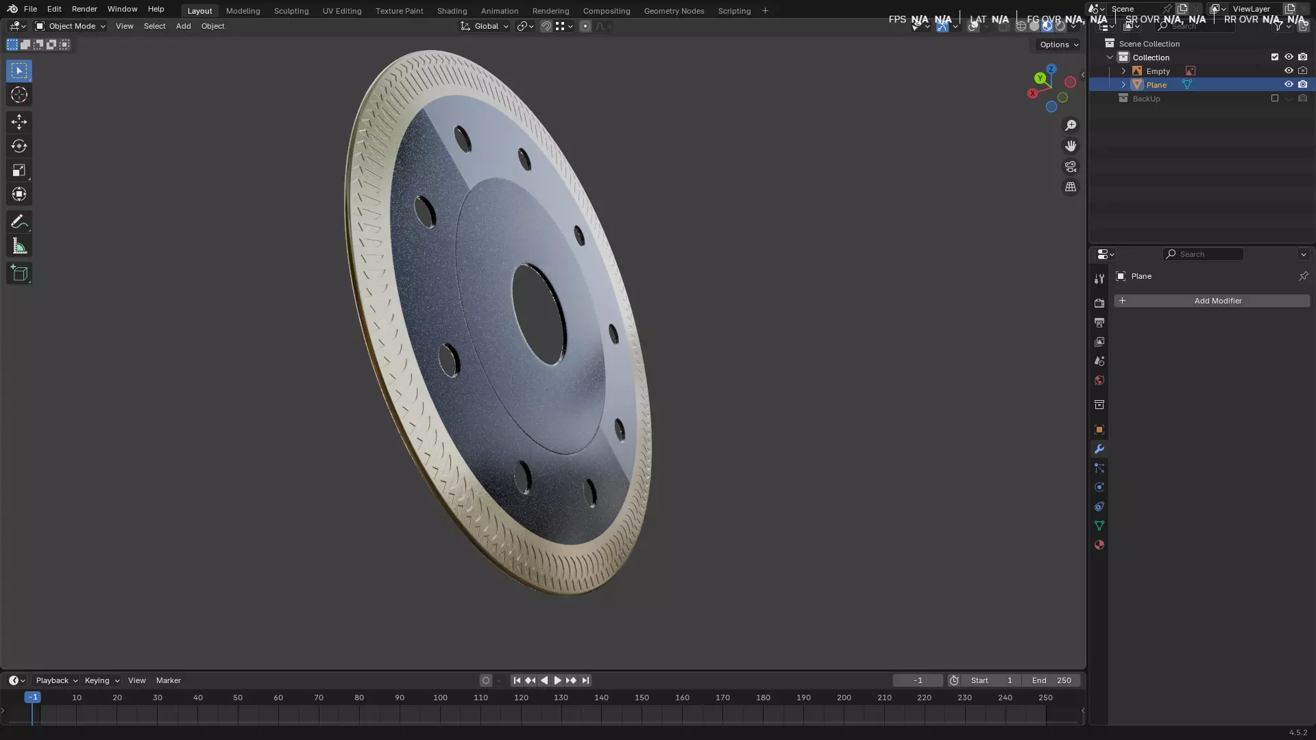 Saw Blade for Grinder Low-poly 3D model_54