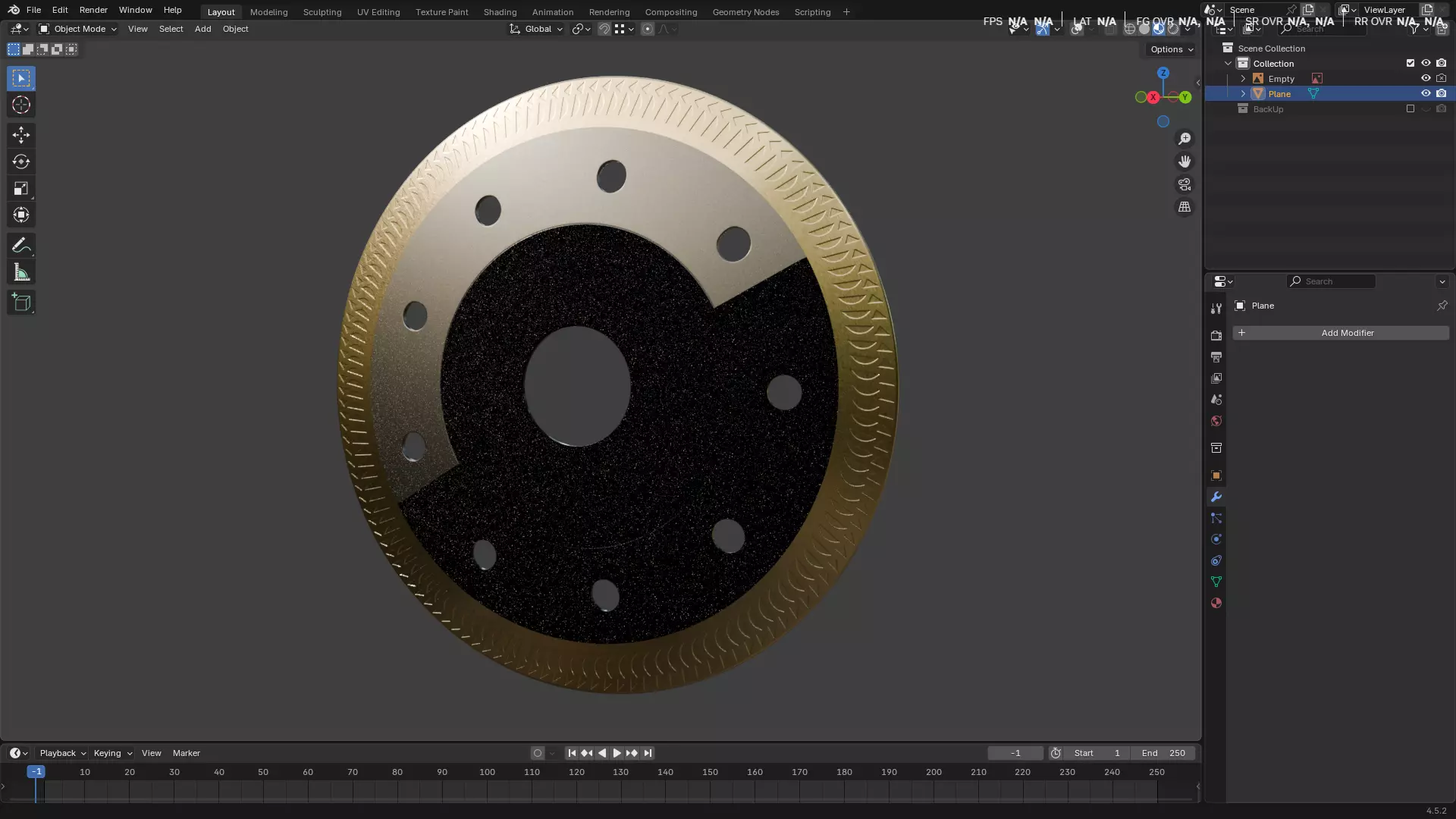 Saw Blade for Grinder Low-poly 3D model_40