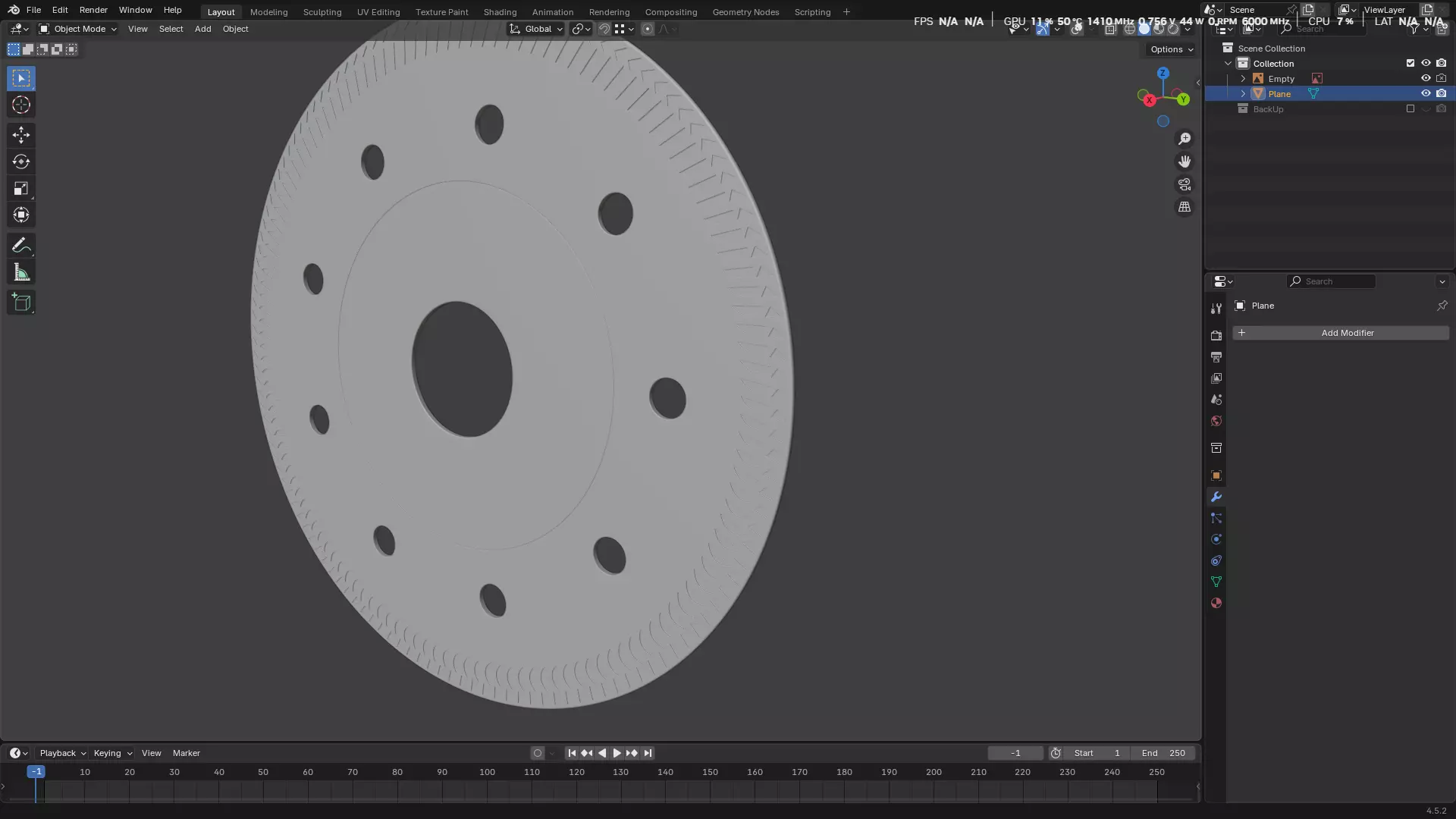 Saw Blade for Grinder Low-poly 3D model_10