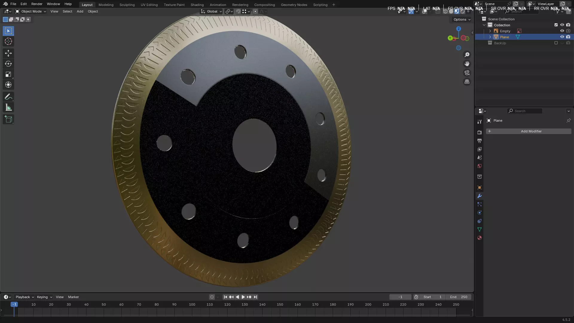 Saw Blade for Grinder Low-poly 3D model_12