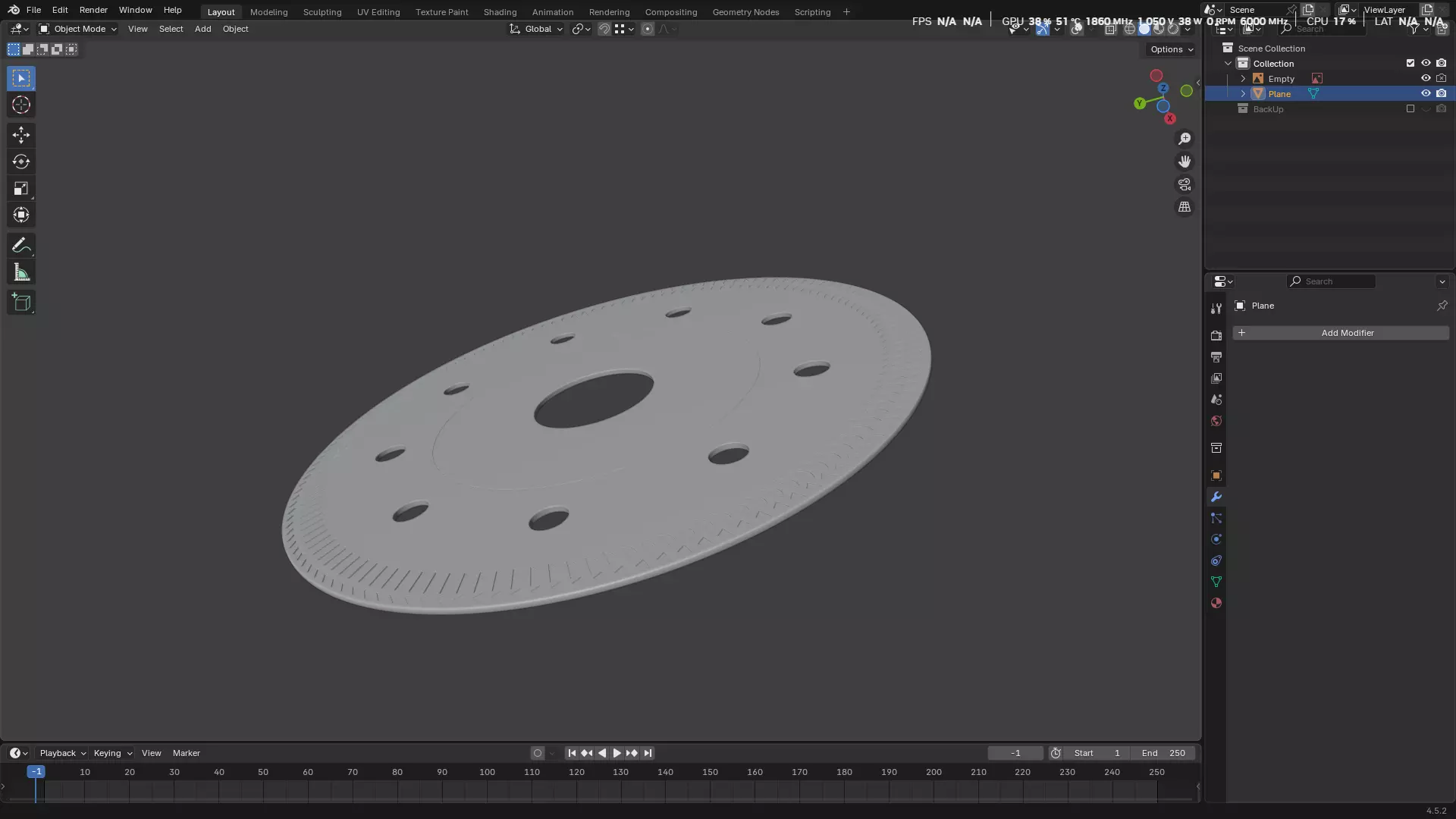 Saw Blade for Grinder Low-poly 3D model_11