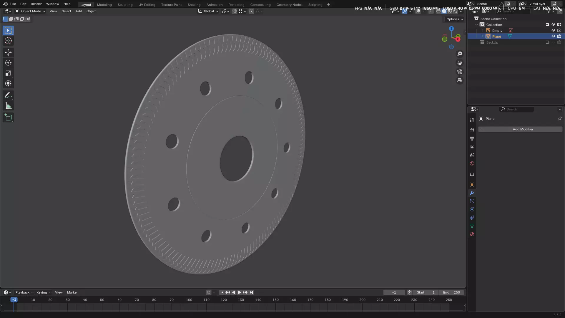 Saw Blade for Grinder Low-poly 3D model_15
