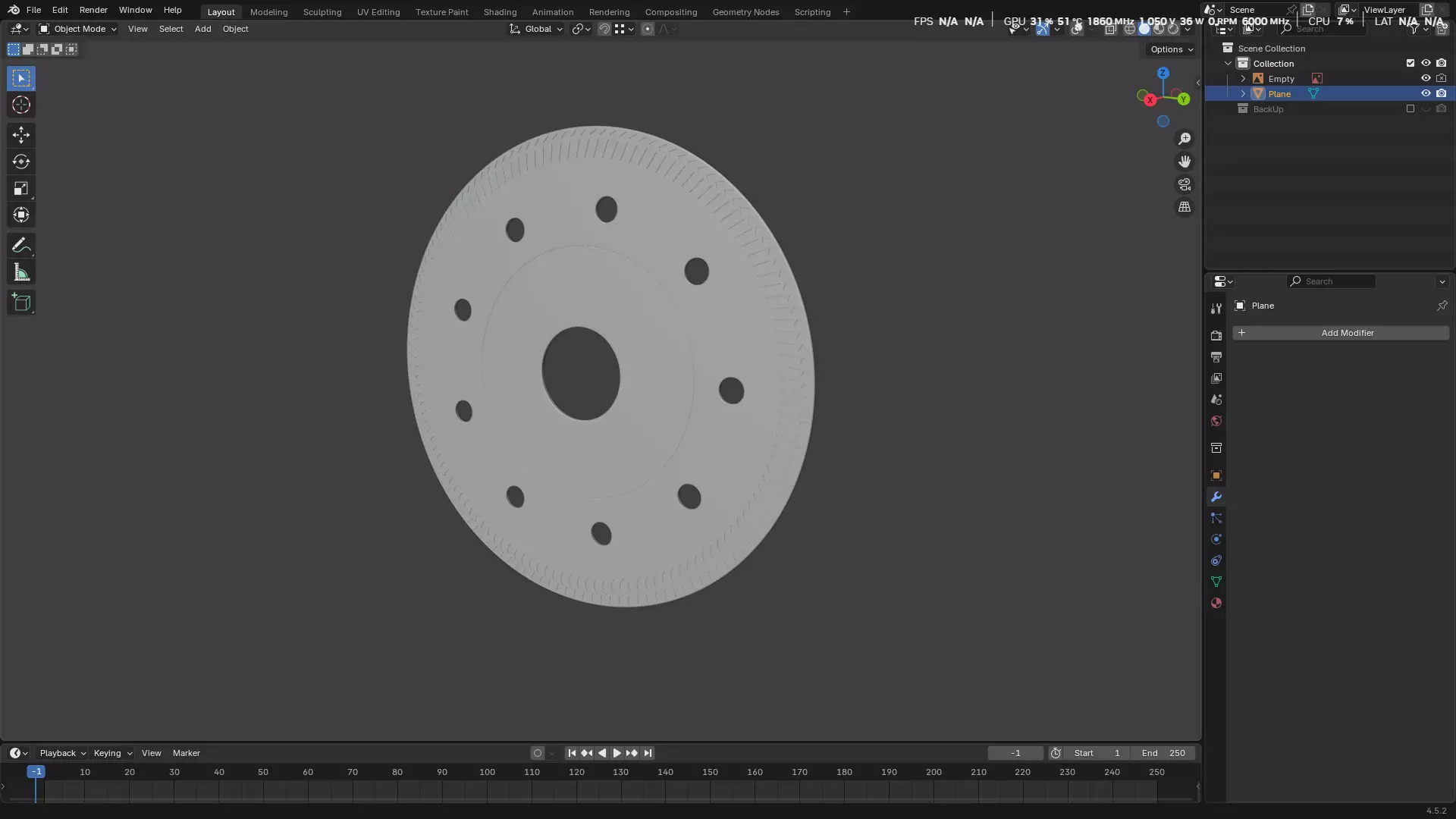 Saw Blade for Grinder Low-poly 3D model_16