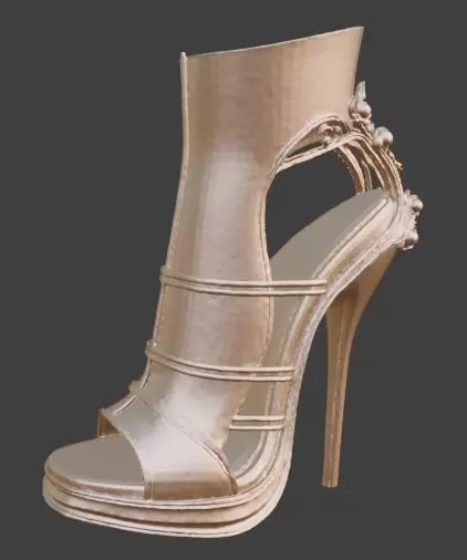 Elegant Strappy High Heel 3D print model_1