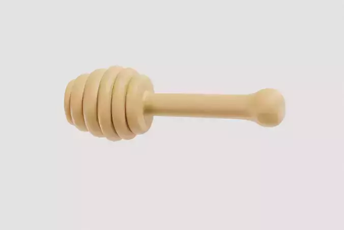 Wooden honey dipper Low-poly 3D model 3