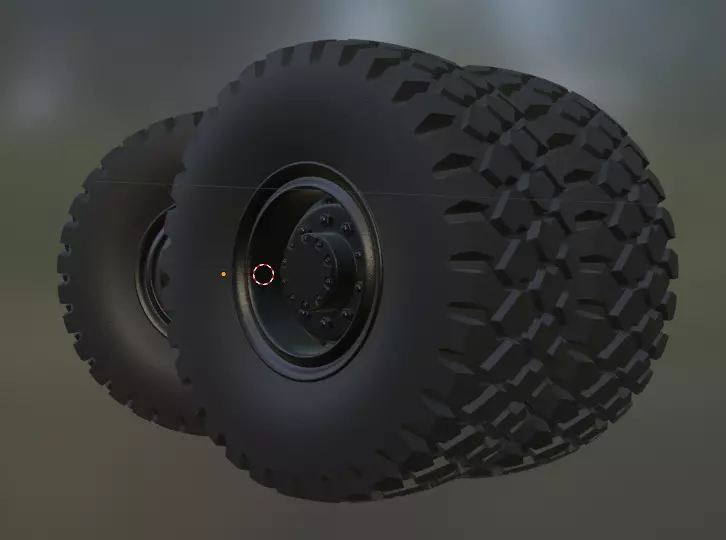 maz truck wheel and tire 3d print model 3D print model_1