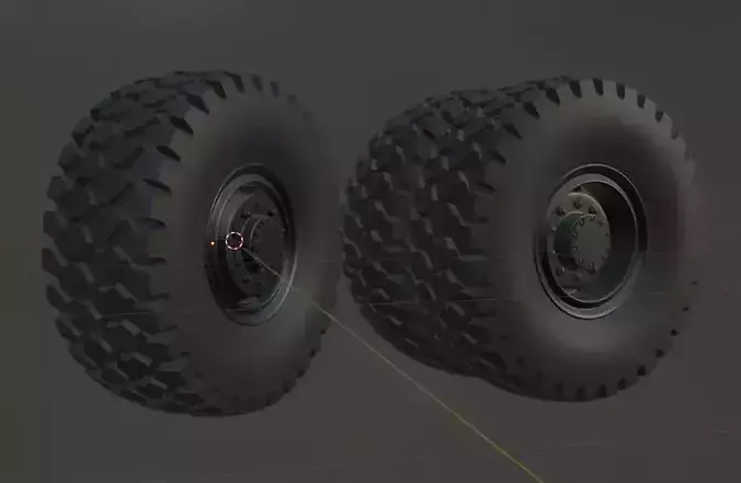 maz truck wheel and tire 3d print model 3D print model