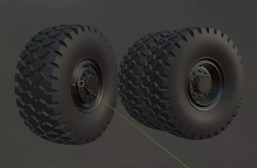 maz truck wheel and tire 3d print model 3D print model_0