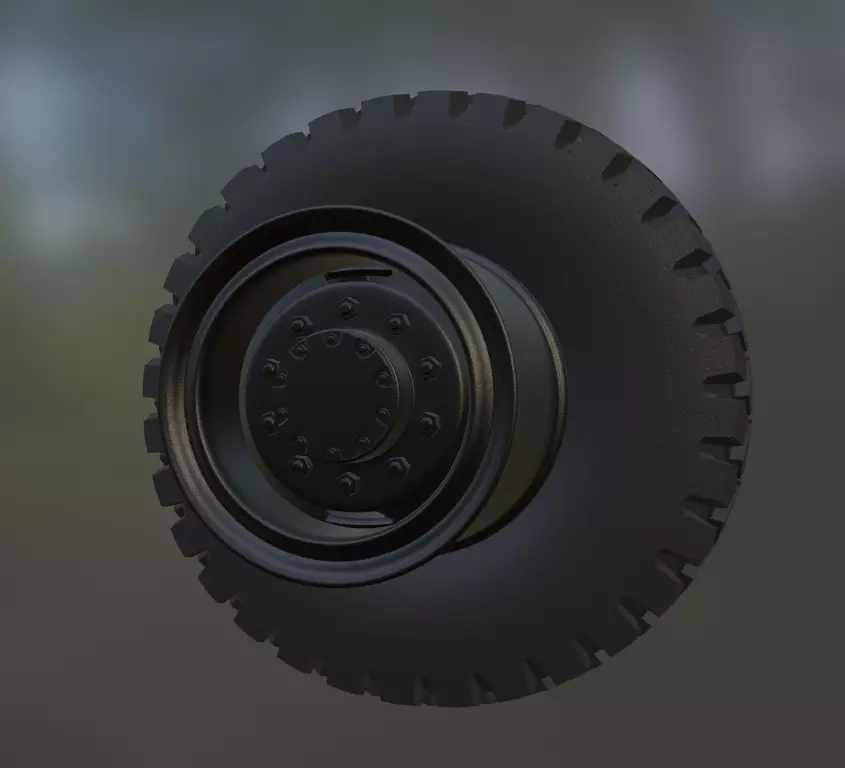 maz truck wheel and tire 3d print model 3D print model_8