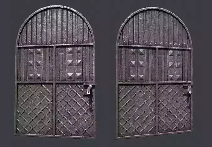 Metal Gate Low-poly 3D model