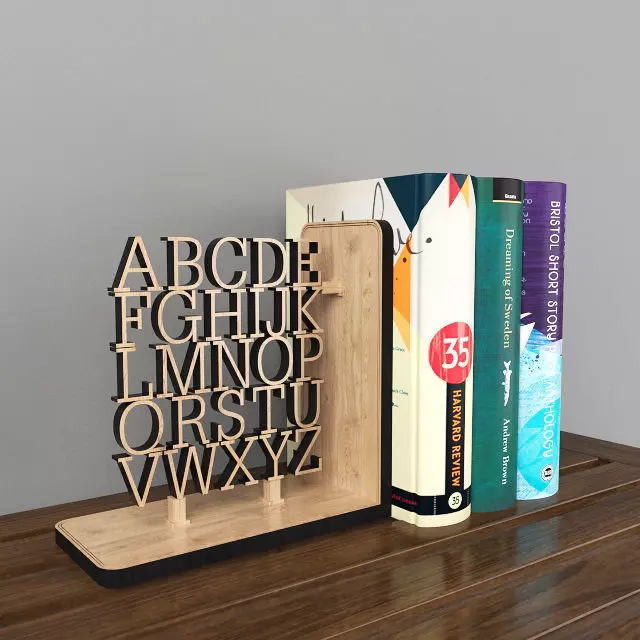 Wooden Alphabet Bookend Free 3D model