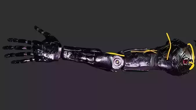 Cybernetic Arm Sci-fi  hand  Low-poly 3D model