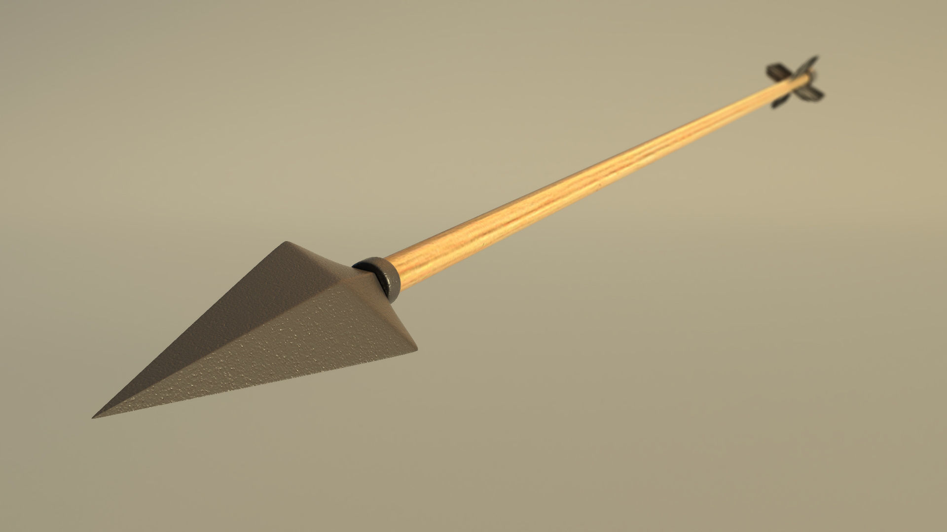 SPORT---ARCHERY---Arrow arrow with wooden shaft Low-poly 3D model_2