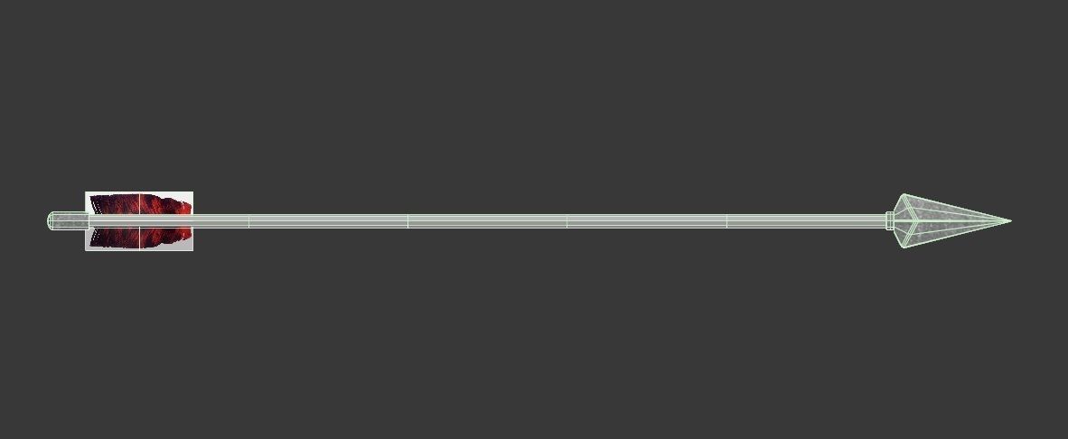 SPORT---ARCHERY---Arrow arrow with wooden shaft Low-poly 3D model_3