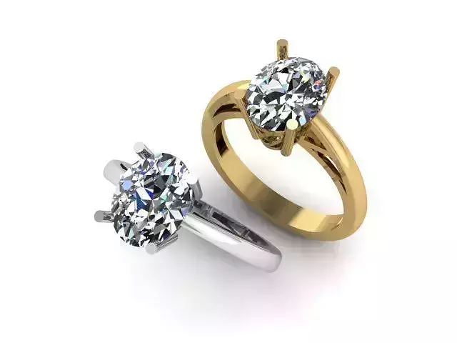  Set of 11 Oval  Mono Solitaire Ring 3dm  renders details 