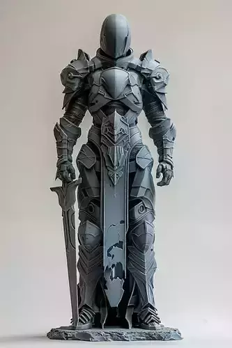 Eternal Sentinel Medieval Fantasy Knight in Battle Armor