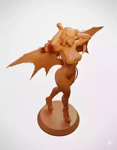 Siren of Shadows Fantasy Succubus Sculpture with Bat Wings