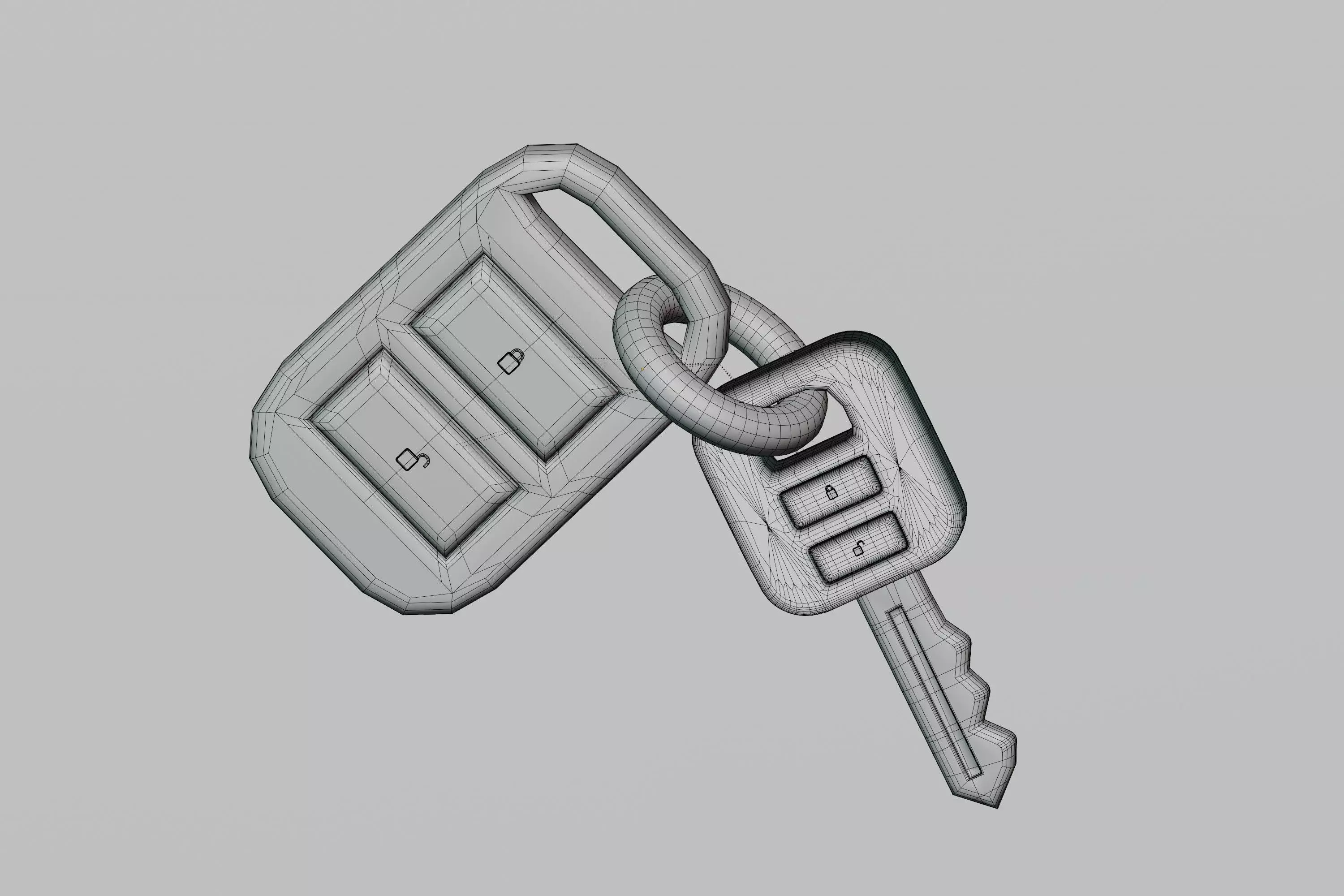 Car Key 3d model Low-poly 3D model_6