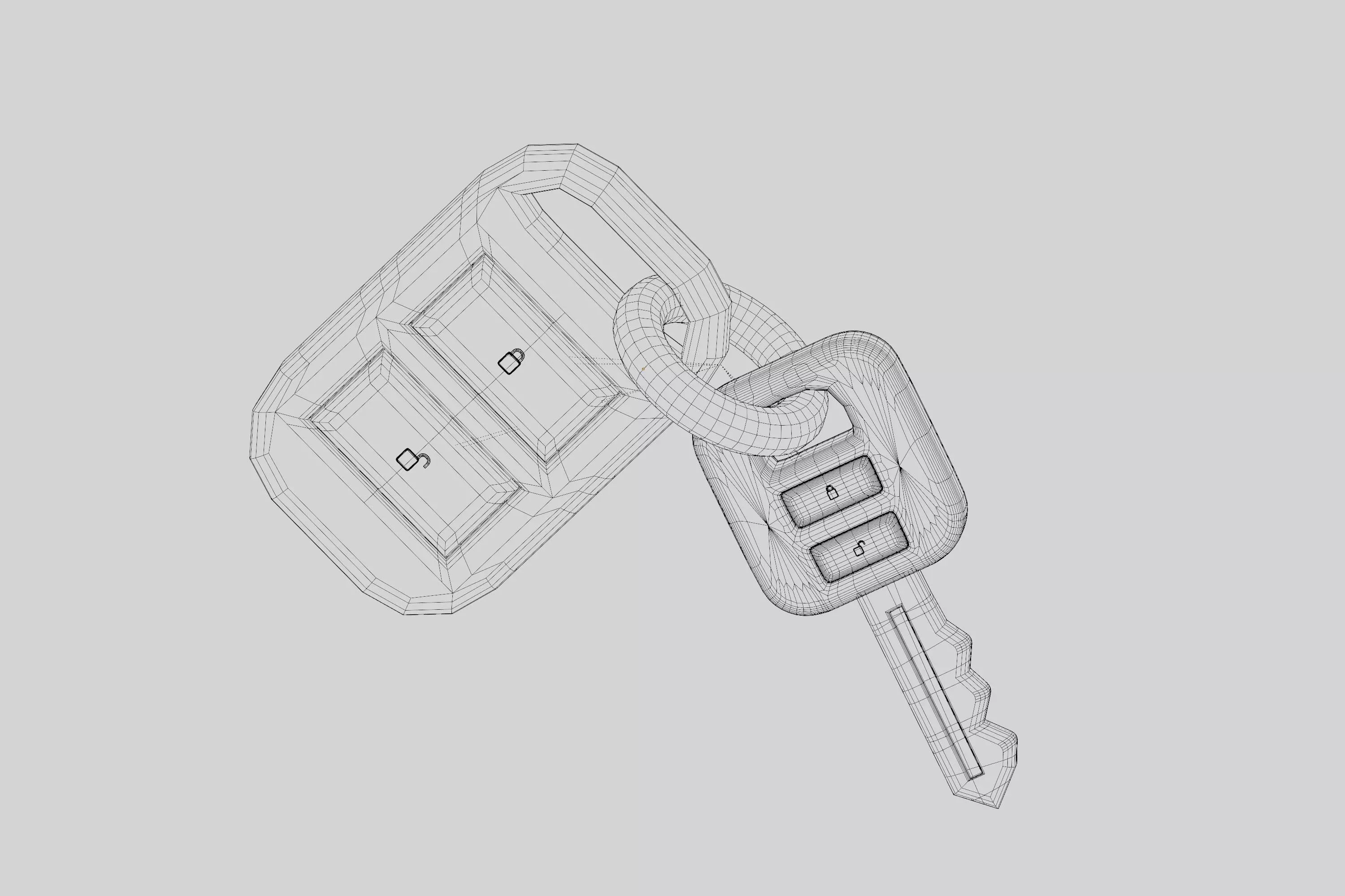 Car Key 3d model Low-poly 3D model_7