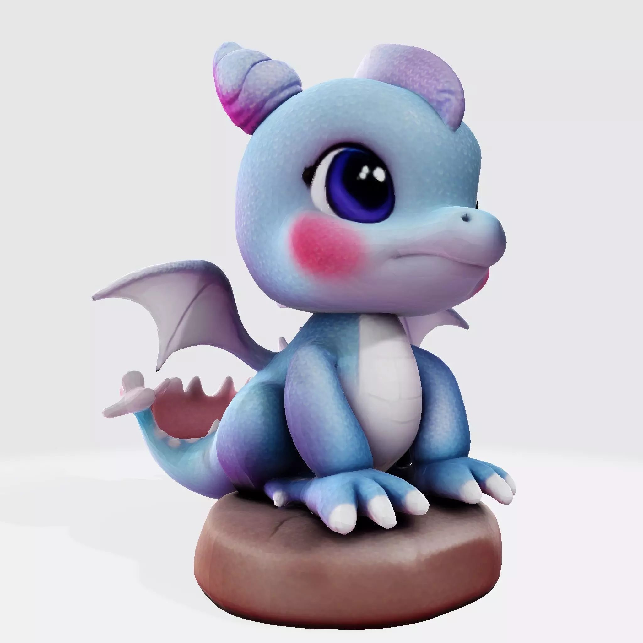 Cute Baby Blue Dragon Ready for 3D Printing 3D print model_12