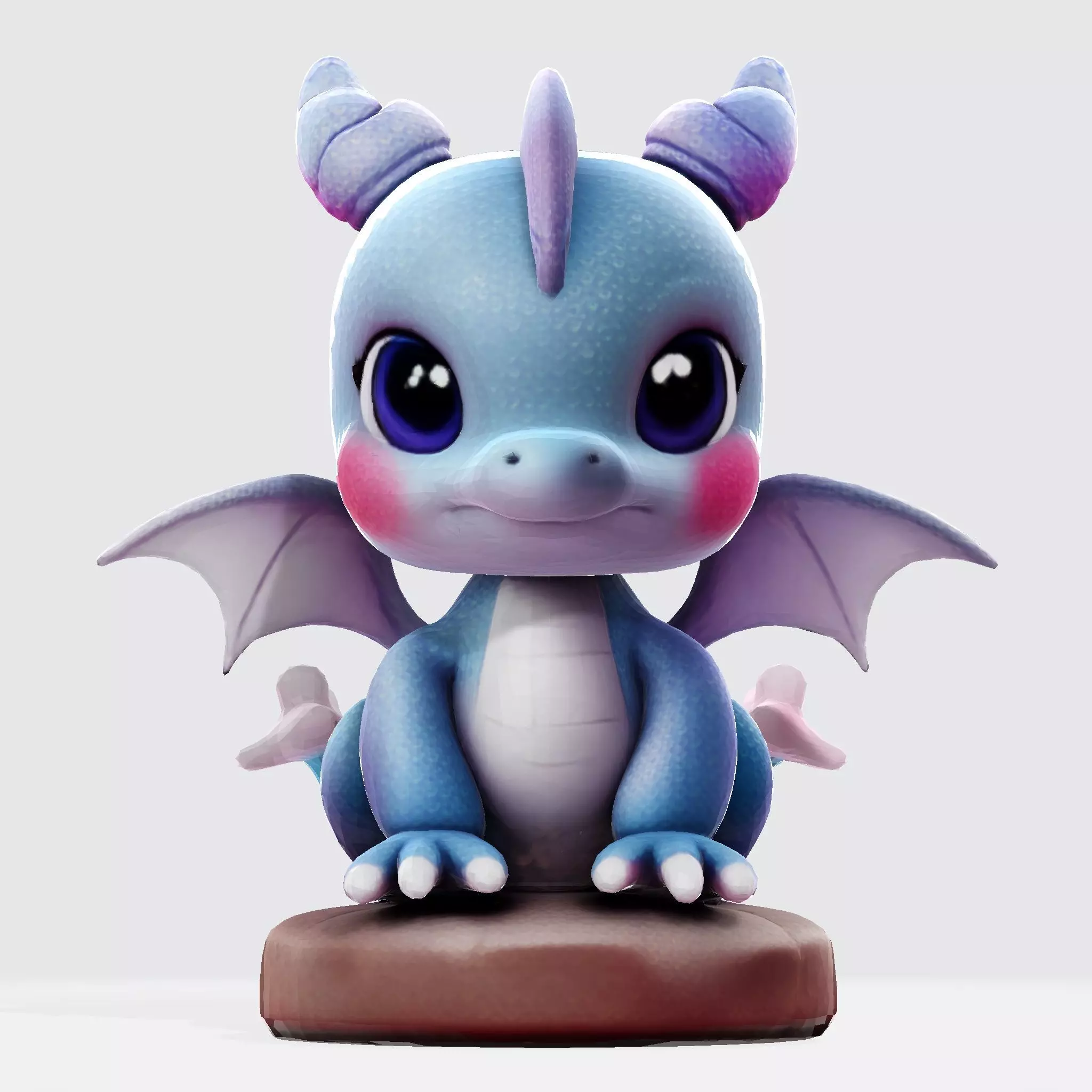 Cute Baby Blue Dragon Ready for 3D Printing 3D print model_1