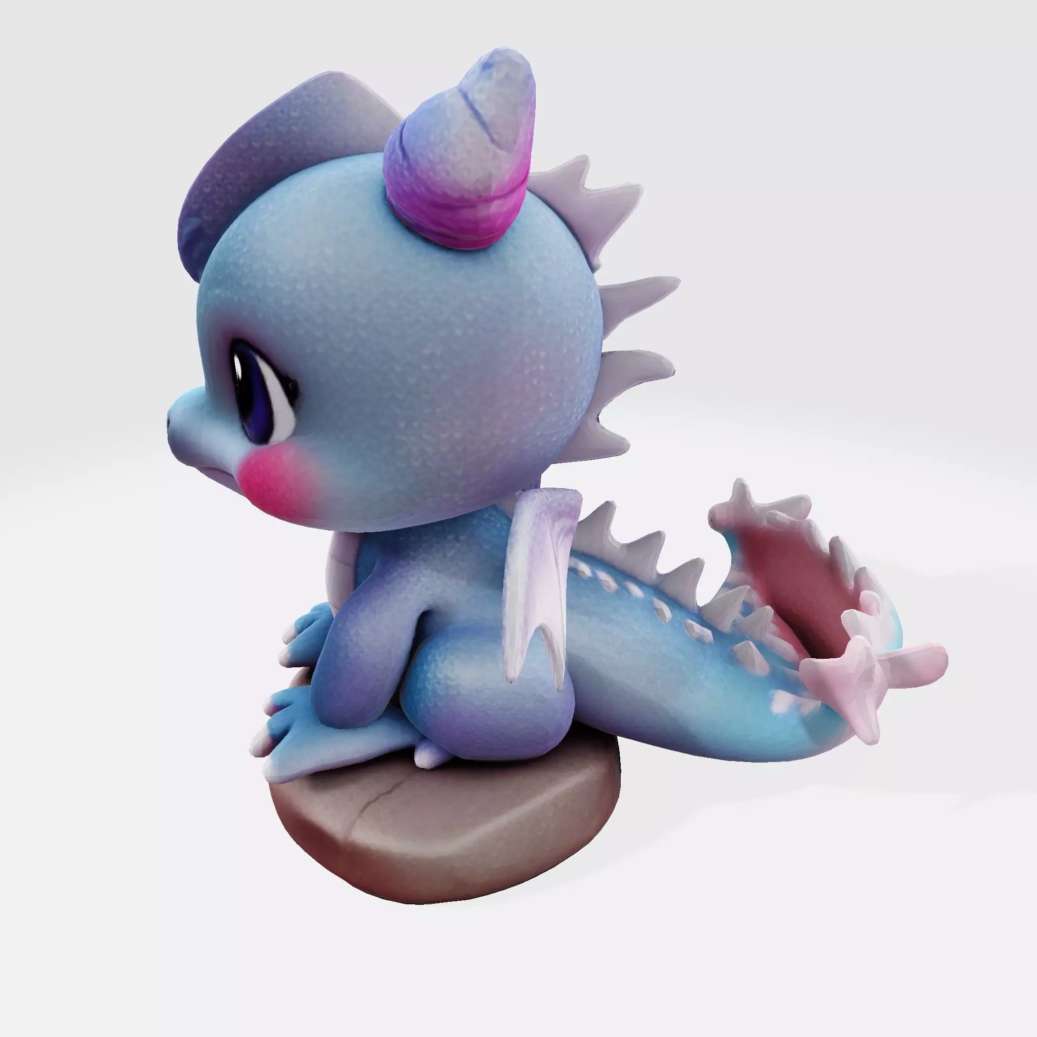 Cute Baby Blue Dragon Ready for 3D Printing 3D print model_2