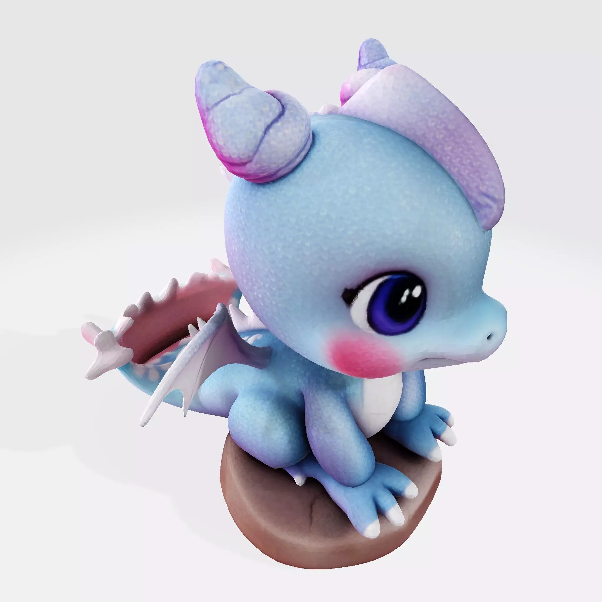 Cute Baby Blue Dragon Ready for 3D Printing 3D print model_11