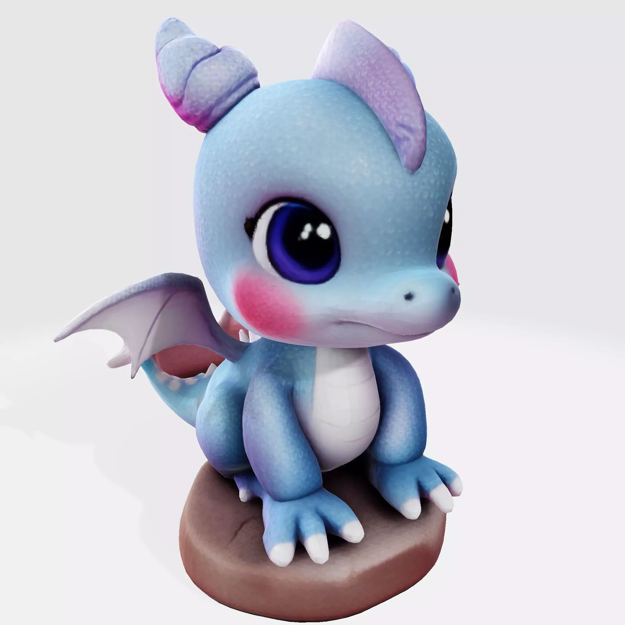 Cute Baby Blue Dragon Ready for 3D Printing 3D print model_0
