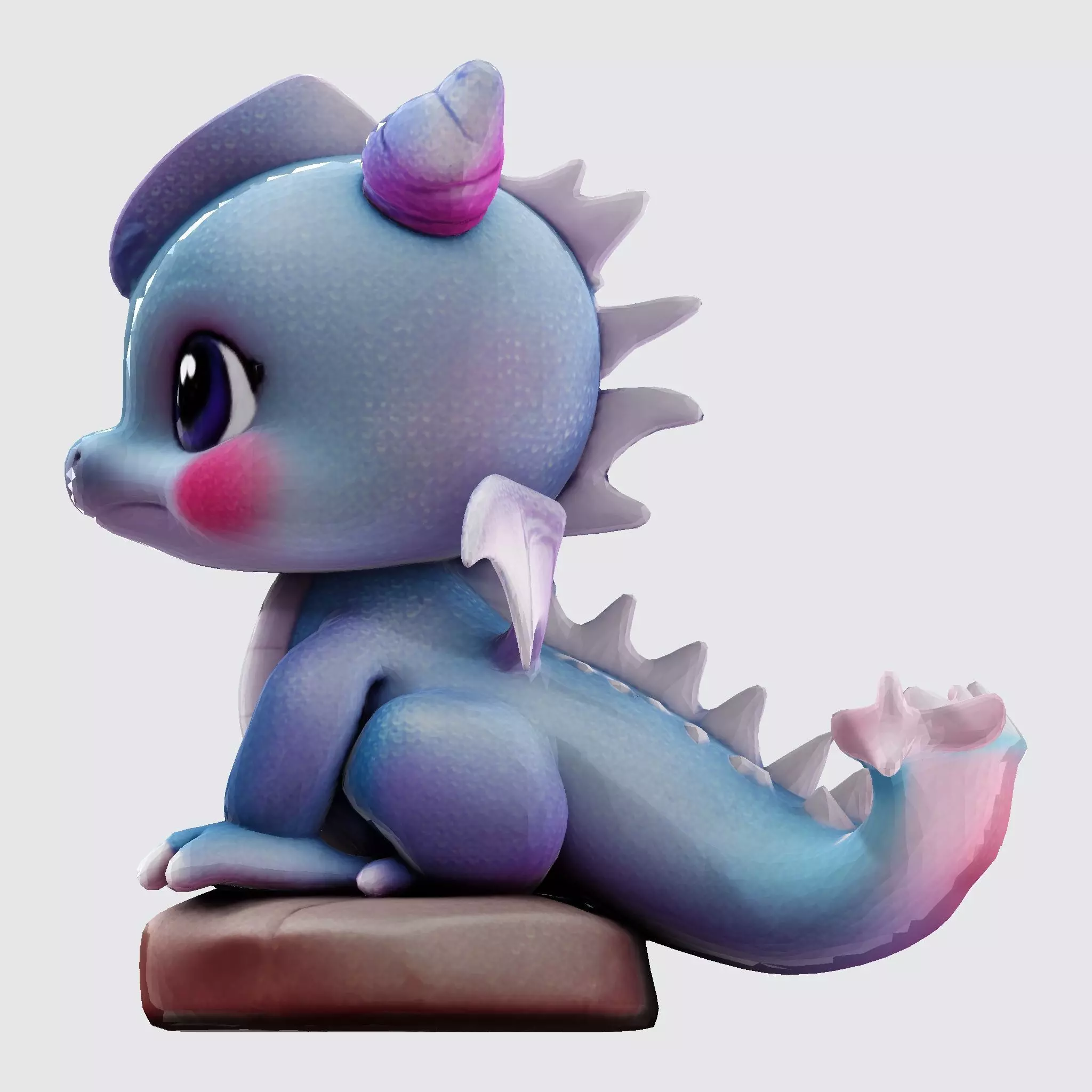 Cute Baby Blue Dragon Ready for 3D Printing 3D print model_8
