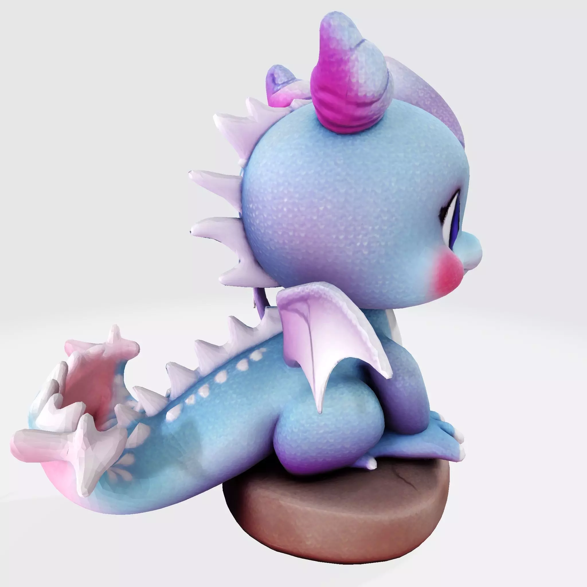 Cute Baby Blue Dragon Ready for 3D Printing 3D print model_4
