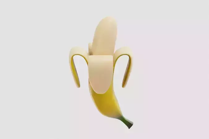 Open Banana 3d model Low-poly 3D model
