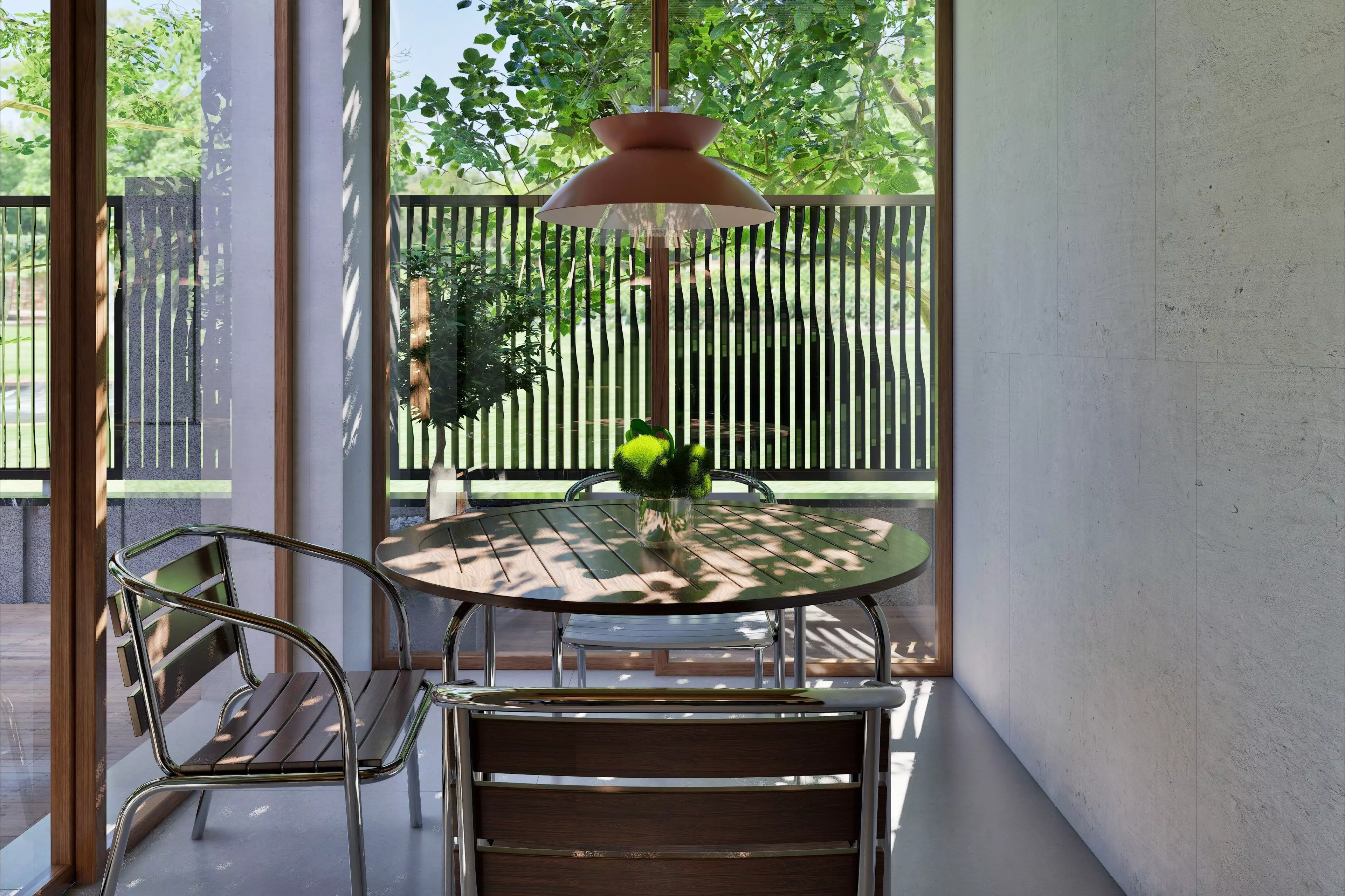 Modern open-plan living and dining room 3D model_3