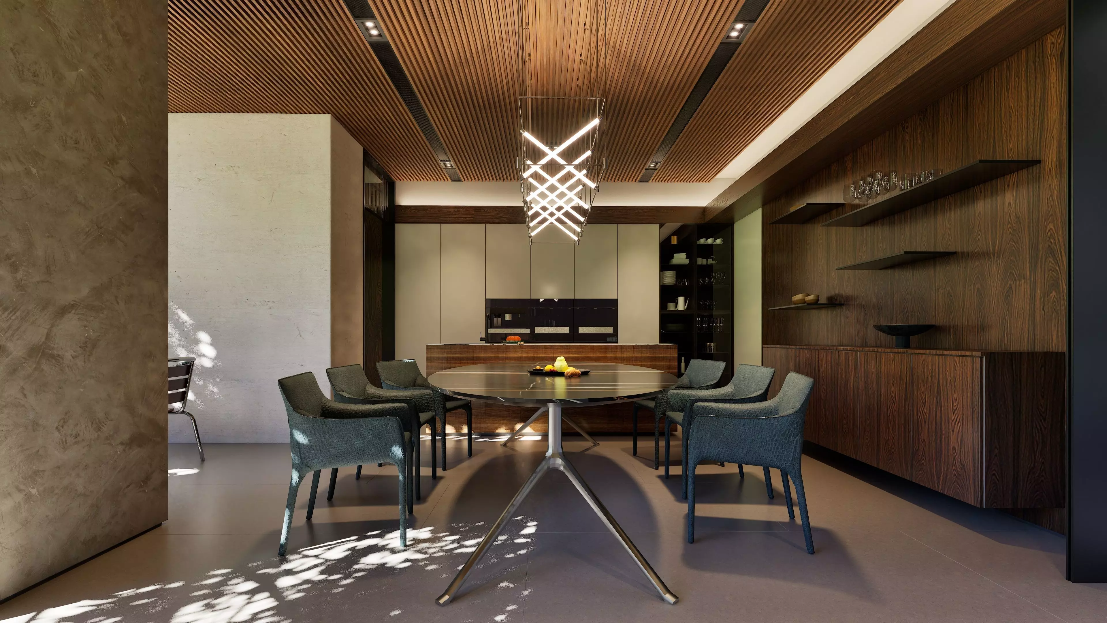Modern open-plan living and dining room 3D model_6