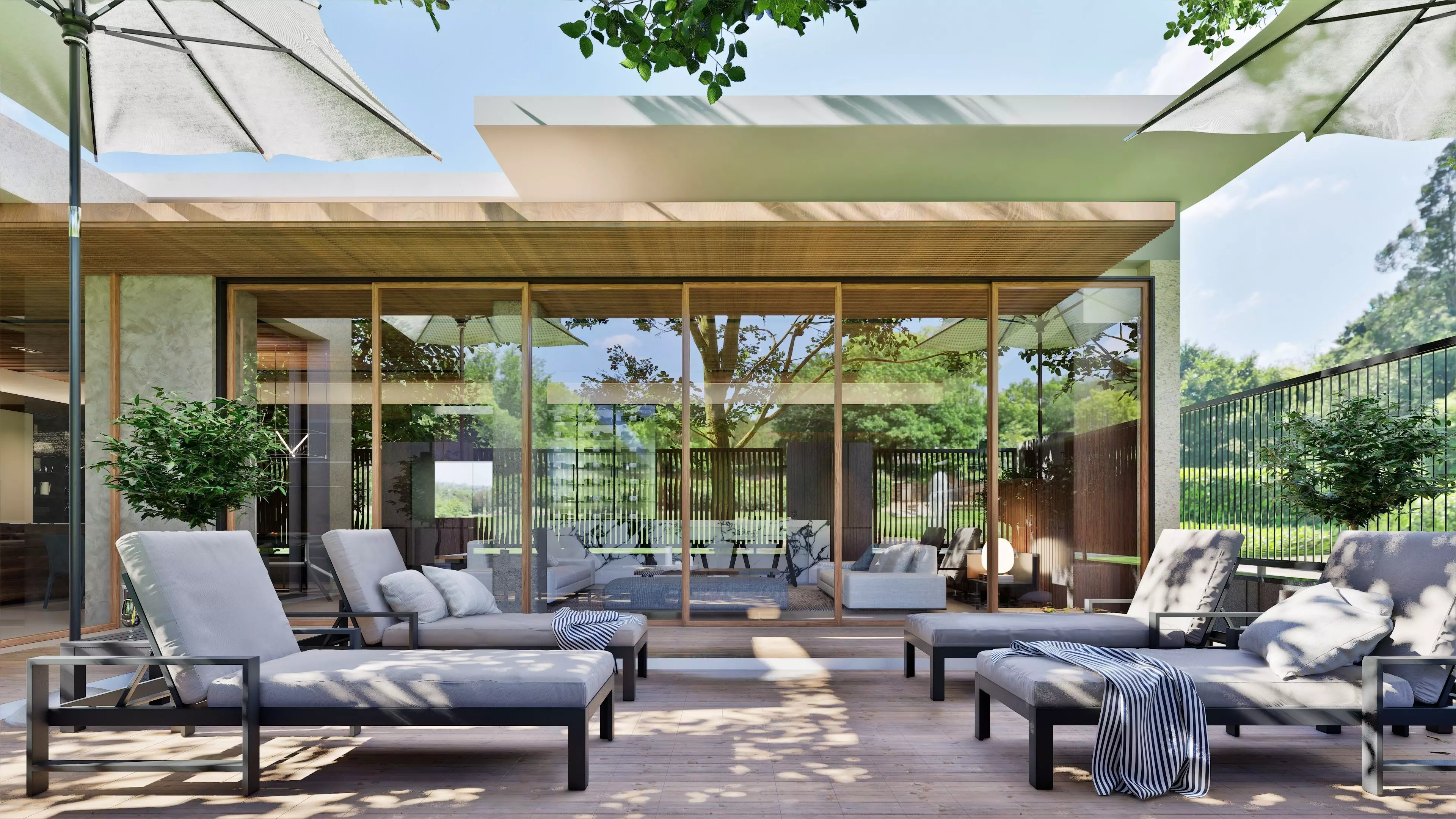 Modern open-plan living and dining room 3D model_8