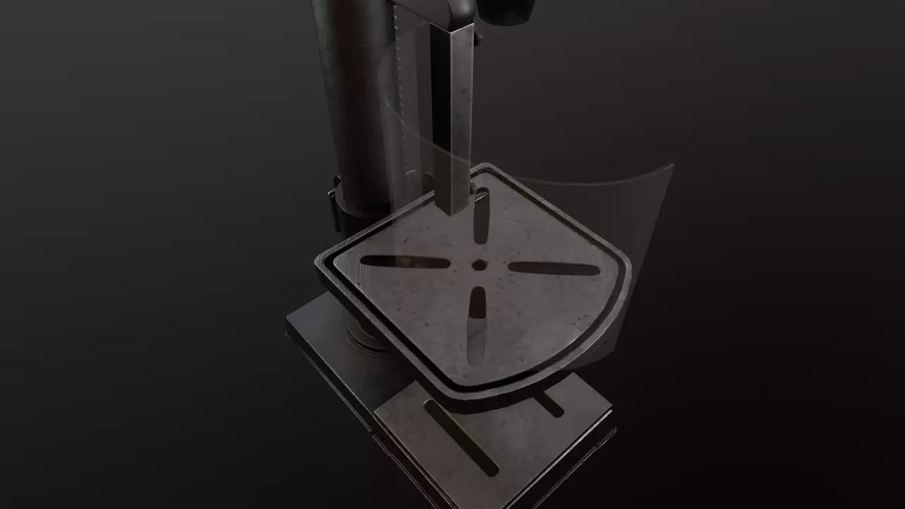 Industrial Machine Lathe Clean and Dirty Textures Low-poly 3D model_9