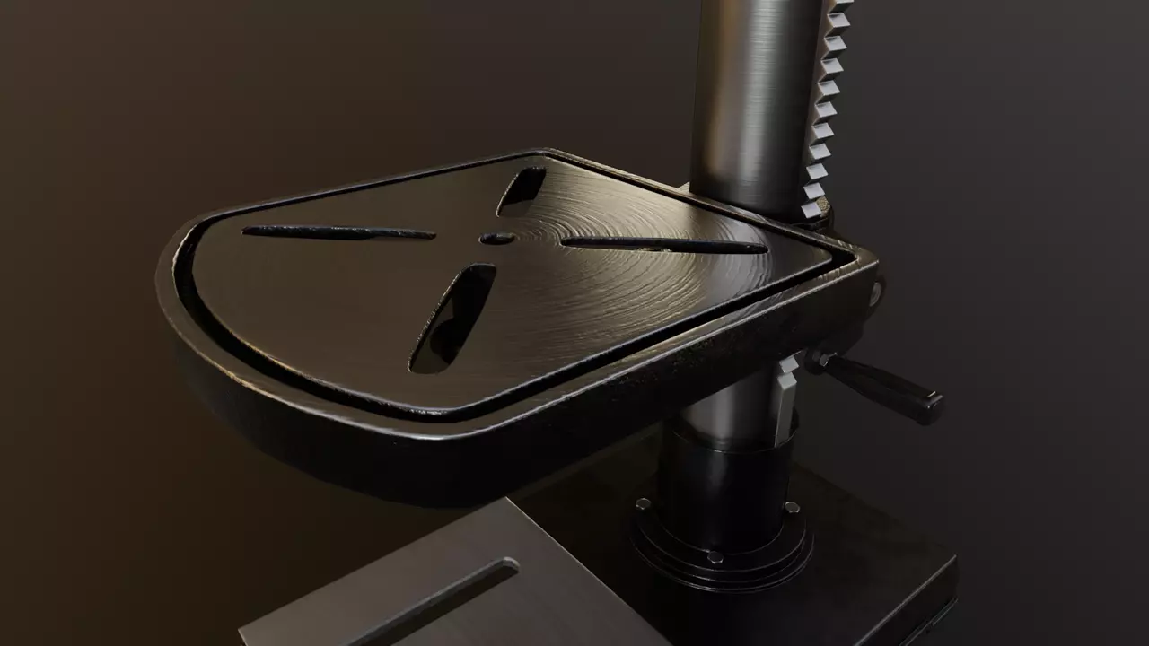 Industrial Machine Lathe Clean and Dirty Textures Low-poly 3D model_5