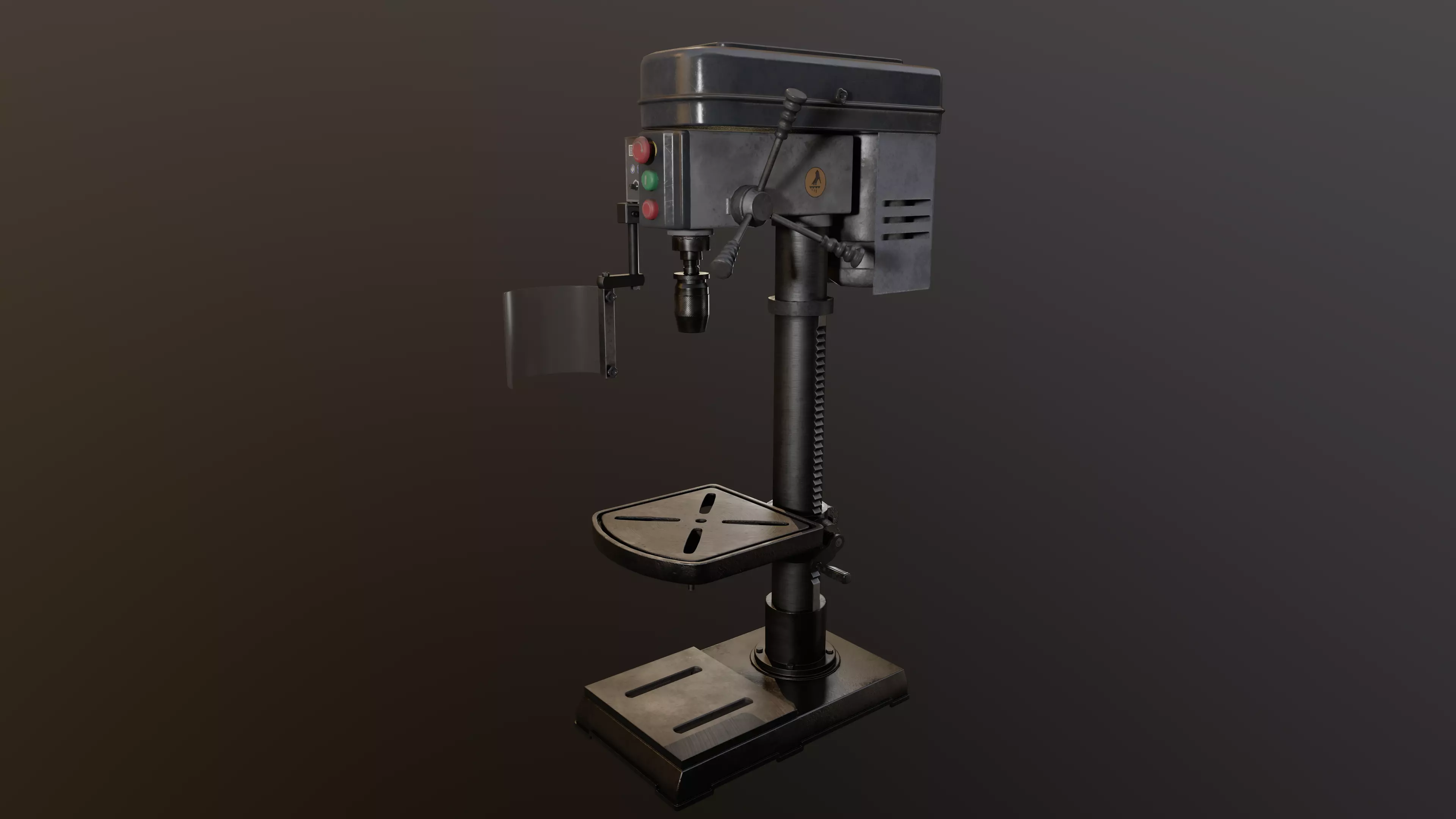 Industrial Machine Lathe Clean and Dirty Textures Low-poly 3D model_6