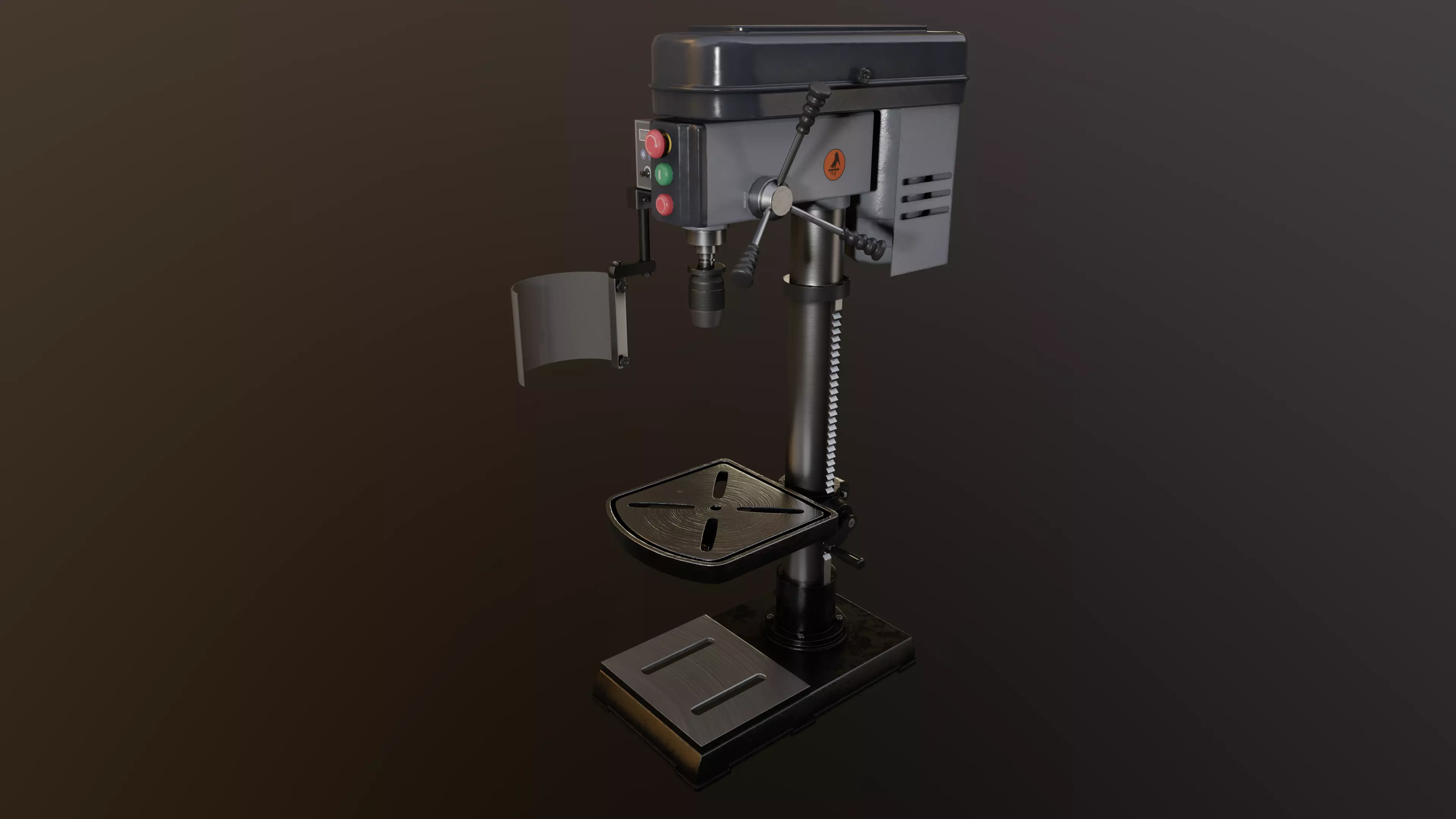 Industrial Machine Lathe Clean and Dirty Textures Low-poly 3D model_2